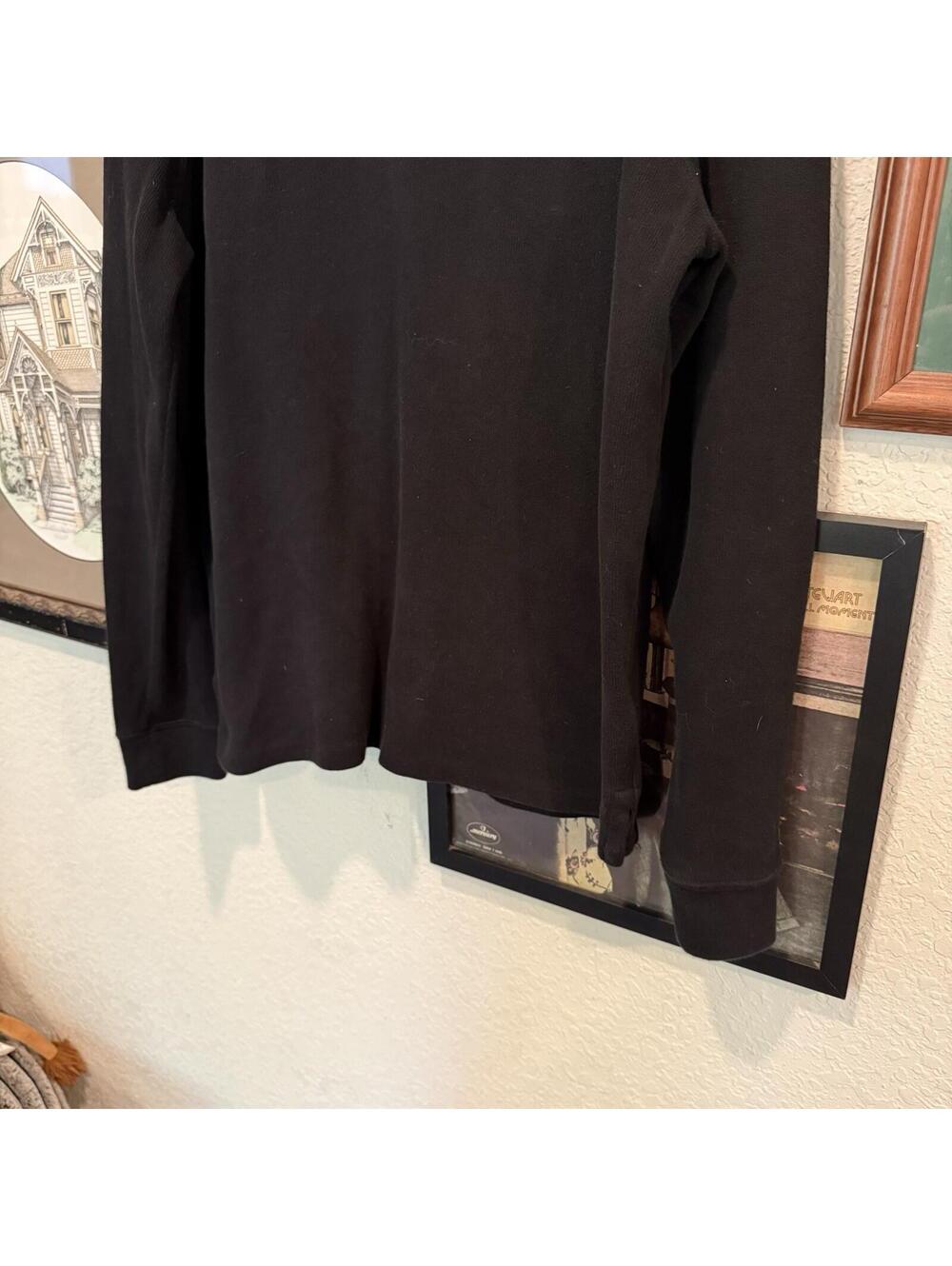 Vintage 00s Polo Ralph Lauren Sweater Mens Medium Black Logo Preppy 1/4 Zip‎ - Picture 4 of 6
